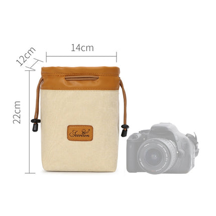 S.C.COTTON Liner Bag Waterproof Digital Protection Portable SLR Lens Bag Micro Single Camera Bag Photography Bag, Colour: Beige M-garmade.com