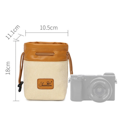 S.C.COTTON Liner Bag Waterproof Digital Protection Portable SLR Lens Bag Micro Single Camera Bag Photography Bag, Colour: Beige S-garmade.com