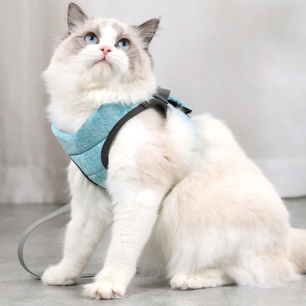 Cat Leash Pet Chest Harness Leash, Size: S(Green)-garmade.com