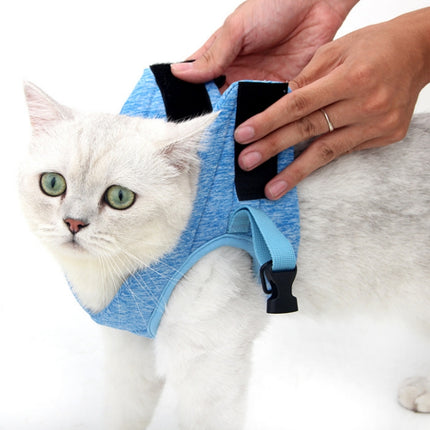 Cat Leash Pet Chest Harness Leash, Size: S(Grey)-garmade.com