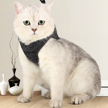 Cat Leash Pet Chest Harness Leash, Size: M(Sky Blue)-garmade.com