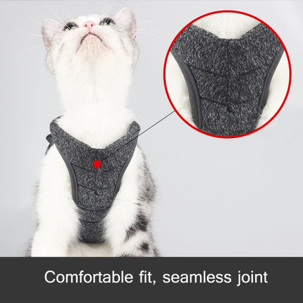 Cat Leash Pet Chest Harness Leash, Size: L(Grey)-garmade.com