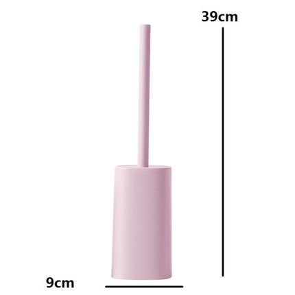 Toilet Brush With Base Household Toilet Long-Handled Soft-Bristled Toilet Cleaning Brush Set(Pink)-garmade.com