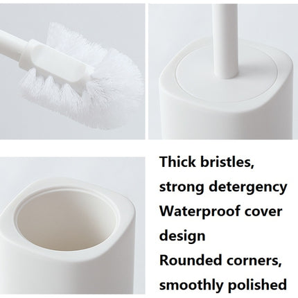 Toilet Brush With Base Household Toilet Long-Handled Soft-Bristled Toilet Cleaning Brush Set(Grey)-garmade.com