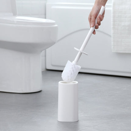 Toilet Brush With Base Household Toilet Long-Handled Soft-Bristled Toilet Cleaning Brush Set(Grey)-garmade.com