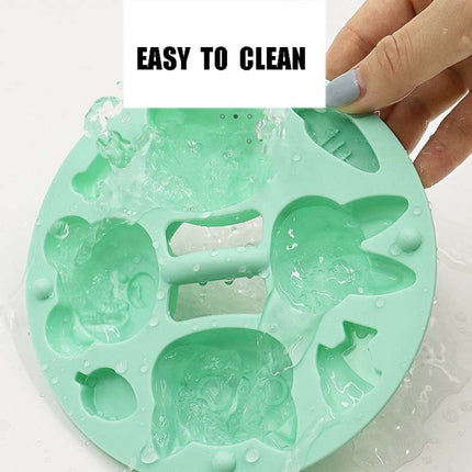 DIY Covered Silicone Animal Cake Rice Cake Mold Baby Food Pot Special Baking Tool(Green)-garmade.com