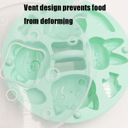 DIY Covered Silicone Animal Cake Rice Cake Mold Baby Food Pot Special Baking Tool(Yellow)-garmade.com