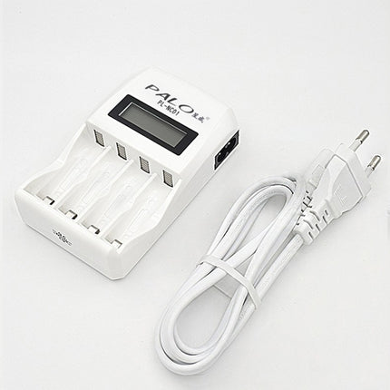 4 Slots Smart Intelligent Battery Charger with LCD Display for AA / AAA NiCd NiMh Rechargeable Batteries(EU Plug)-garmade.com
