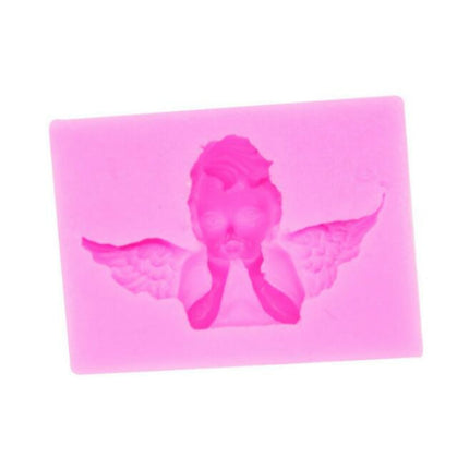 2 PCS Angel Shape Fondant Cake Silicone Mold Aroma Soft Clay Clay Gypsum Plastic Decoration(Pink)-garmade.com