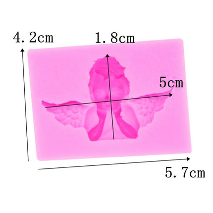 2 PCS Angel Shape Fondant Cake Silicone Mold Aroma Soft Clay Clay Gypsum Plastic Decoration(Pink)-garmade.com