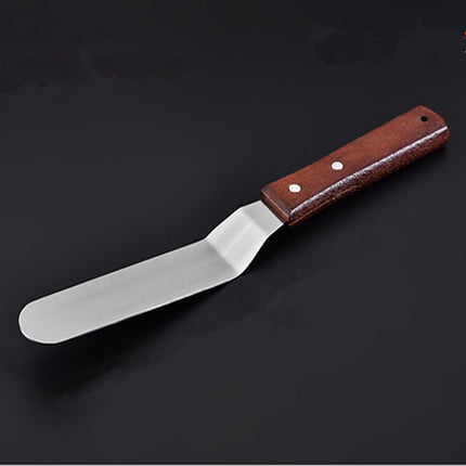 Baking Tools Spatula (6 inch wooden handle curved spatula)-garmade.com
