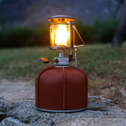 Outdoor Camping Flat Gas Tank Leather Case Camping Steam Lamp Fuel Tank PU Protective Cover For 450g Gas Tank-garmade.com