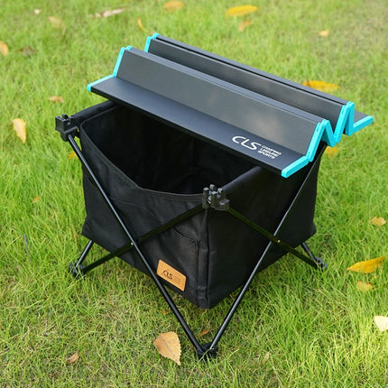 CLS Outdoor Folding Picnic Table Storage Hanging Bag Portable Invisible Pocket Storage Hanging Pocket,Style: Black Table + Small Pocket-garmade.com