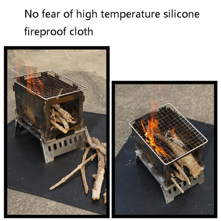 CLS Outdoor Camping Silicone Fireproof Cloth Picnic Barbecue Heat Insulation Pad, Size: M: 450x370mm-garmade.com