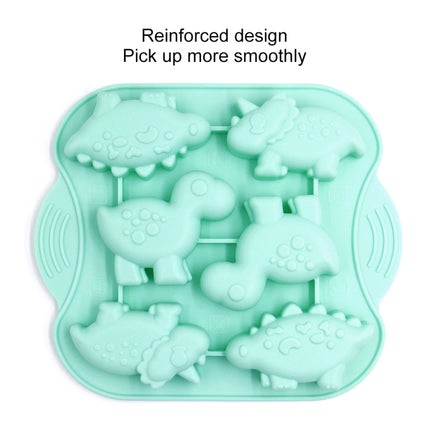 DIY 6 Grid Silicone Dinosaur Cake Mold Baby Food Supplement Mold Baking Tools(Pink)-garmade.com