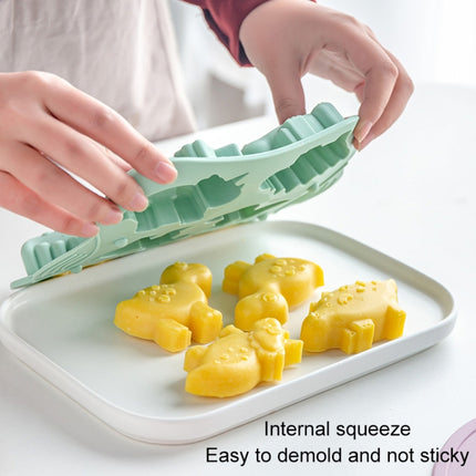 DIY 6 Grid Silicone Dinosaur Cake Mold Baby Food Supplement Mold Baking Tools(Pink)-garmade.com