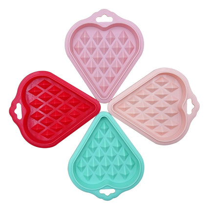 2 Sets Food Grade Silicone Waffle Mold Kitchen Cake Set Baking Supplies(Pink)-garmade.com