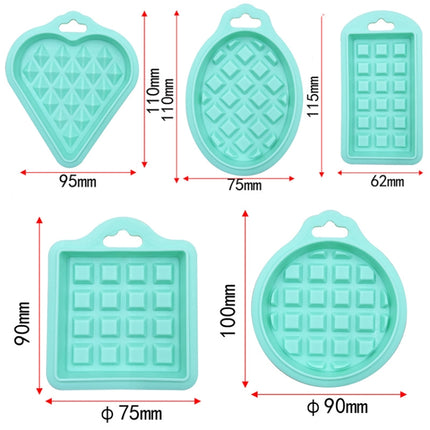 2 Sets Food Grade Silicone Waffle Mold Kitchen Cake Set Baking Supplies(Pink)-garmade.com