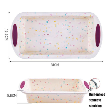 GW20035 DIY Candy Color Cartoon Silicone Cake Toast Ice Tray Mold, Specification: 12 Inch Rectangular-garmade.com