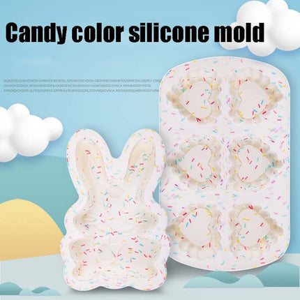 GW20035 DIY Candy Color Cartoon Silicone Cake Toast Ice Tray Mold, Specification: 12 Inch Rectangular-garmade.com