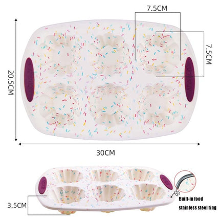 GW20035 DIY Candy Color Cartoon Silicone Cake Toast Ice Tray Mold, Specification: 6-hole Muffin Vup-garmade.com