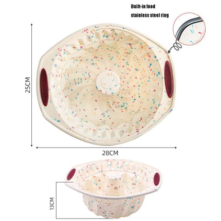 GW20035 DIY Candy Color Cartoon Silicone Cake Toast Ice Tray Mold, Specification: 12 Inch Savarin Cake Mold-garmade.com