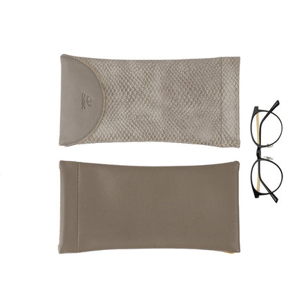 3 PCS Snake Print PU Elastic Leather Sunglasses Bag Myopia And Presbyopic Glasses Bag(Gray)-garmade.com
