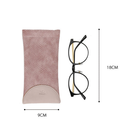 3 PCS Snake Print PU Elastic Leather Sunglasses Bag Myopia And Presbyopic Glasses Bag(Pink)-garmade.com