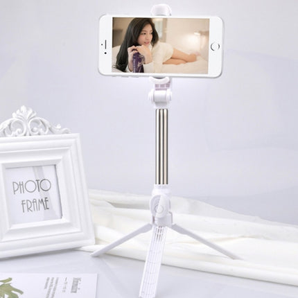 XT10 Bluetooth Tripod Selfie Stick Live Mobile Phone Holder(White)-garmade.com