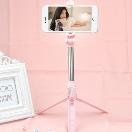 XT10 Bluetooth Tripod Selfie Stick Live Mobile Phone Holder(Pink)-garmade.com