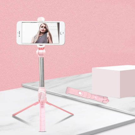 XT10 Bluetooth Tripod Selfie Stick Live Mobile Phone Holder(Pink)-garmade.com