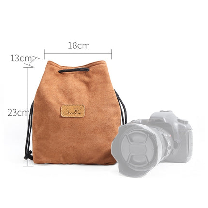 S.C.COTTON Liner Shockproof Digital Protection Portable SLR Lens Bag Micro Single Camera Bag Square Khaki L-garmade.com