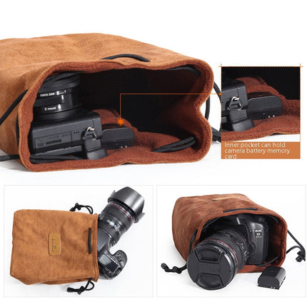S.C.COTTON Liner Shockproof Digital Protection Portable SLR Lens Bag Micro Single Camera Bag Square Khaki L-garmade.com