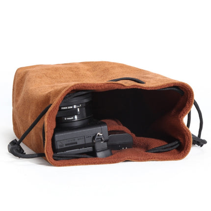 S.C.COTTON Liner Shockproof Digital Protection Portable SLR Lens Bag Micro Single Camera Bag Square Brown L-garmade.com