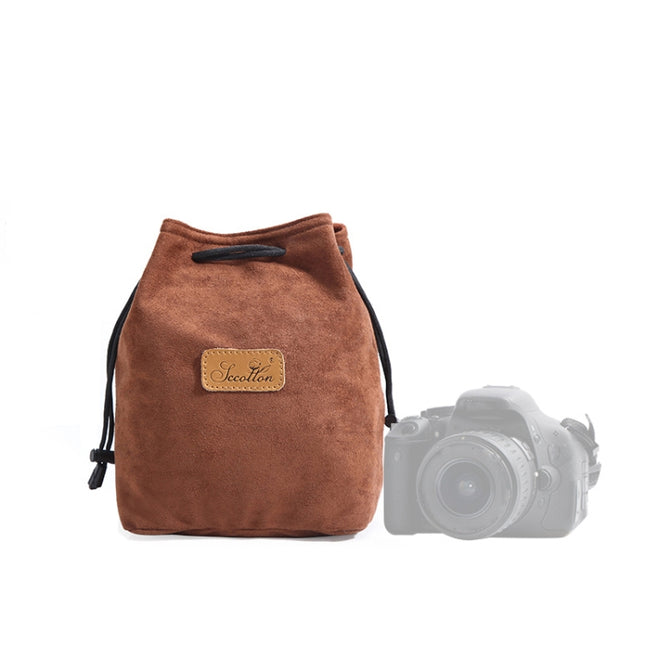 S.C.COTTON Liner Shockproof Digital Protection Portable SLR Lens Bag Micro Single Camera Bag Square Brown M-garmade.com