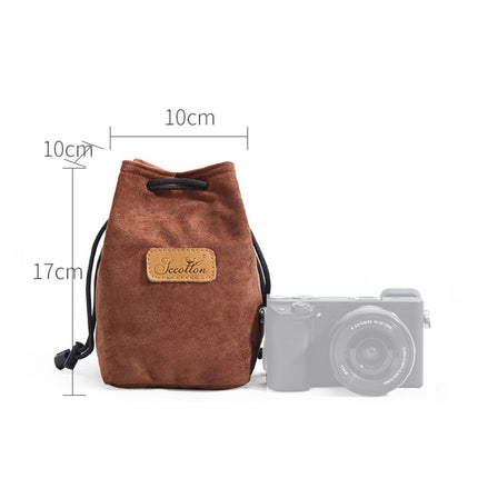 S.C.COTTON Liner Shockproof Digital Protection Portable SLR Lens Bag Micro Single Camera Bag Square Brown S-garmade.com