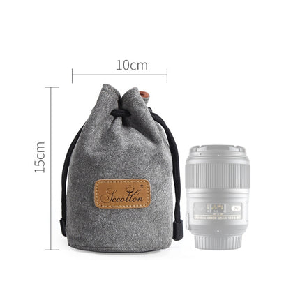 S.C.COTTON Liner Shockproof Digital Protection Portable SLR Lens Bag Micro Single Camera Bag Round Gray S-garmade.com