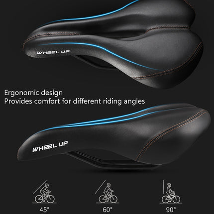 Wheel Up Mountain Bike Bicycle Seat Saddle Road Bike Bicycle Seat Accessories Equipment(Black)-garmade.com