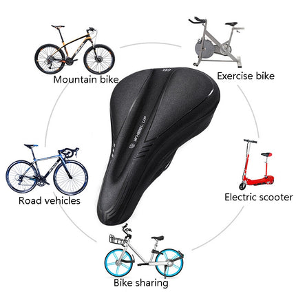 Wheel Up Bicycle Silicone Cushion Cover Mountain Bike Thickening GEL Saddle Cover Riding Equipment(Large)-garmade.com