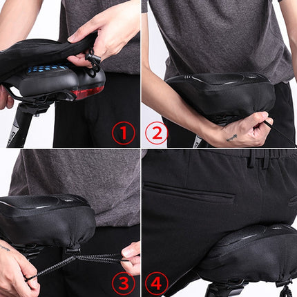 Wheel Up Bicycle Silicone Cushion Cover Mountain Bike Thickening GEL Saddle Cover Riding Equipment(Large)-garmade.com
