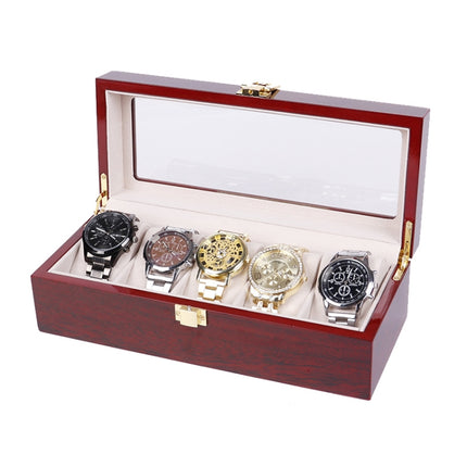 Wooden Baking Paint Watch Box Jewelry Storage Display Box(5-bit Paint)-garmade.com