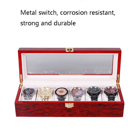 Wooden Baking Paint Watch Box Jewelry Storage Display Box(12-bit Full Carbon Paint)-garmade.com