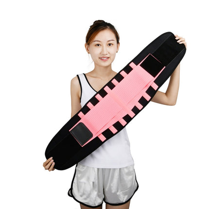 Breathable Mesh Warm Waist Belt Reinforced Steel Plate Support Sports Waist Belt, Specification: M(Pink)-garmade.com