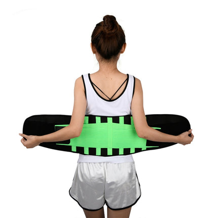 Breathable Mesh Warm Waist Belt Reinforced Steel Plate Support Sports Waist Belt, Specification: L(Fluorescent Green)-garmade.com