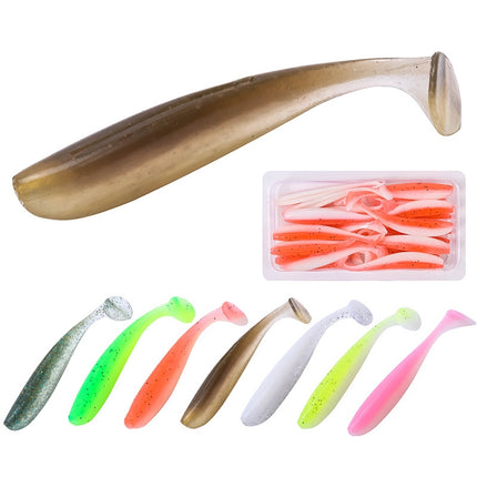 5 Set Simulated Fishing Lures Two-Color T-Tail Soft Lures Bionic Sea Fishing Lures, Colour: 1-garmade.com