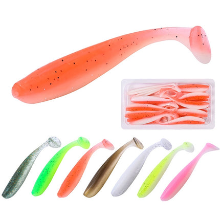 5 Set Simulated Fishing Lures Two-Color T-Tail Soft Lures Bionic Sea Fishing Lures, Colour: 2-garmade.com