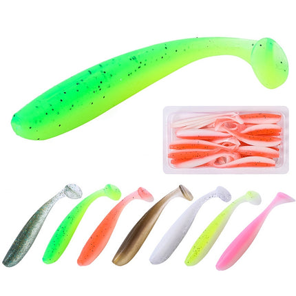 5 Set Simulated Fishing Lures Two-Color T-Tail Soft Lures Bionic Sea Fishing Lures, Colour: 3-garmade.com