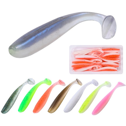 5 Set Simulated Fishing Lures Two-Color T-Tail Soft Lures Bionic Sea Fishing Lures, Colour: 4-garmade.com