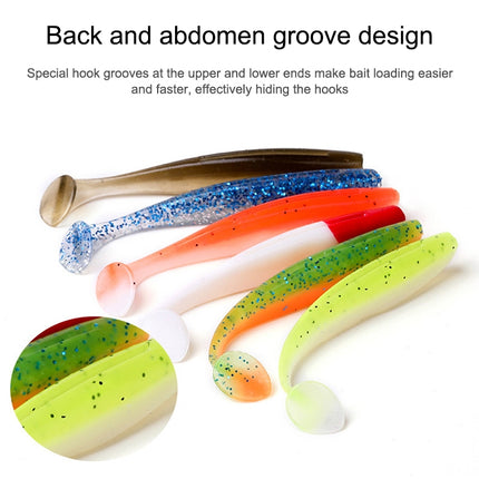 5 Set Simulated Fishing Lures Two-Color T-Tail Soft Lures Bionic Sea Fishing Lures, Colour: 4-garmade.com