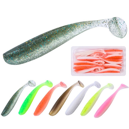 5 Set Simulated Fishing Lures Two-Color T-Tail Soft Lures Bionic Sea Fishing Lures, Colour: 5-garmade.com